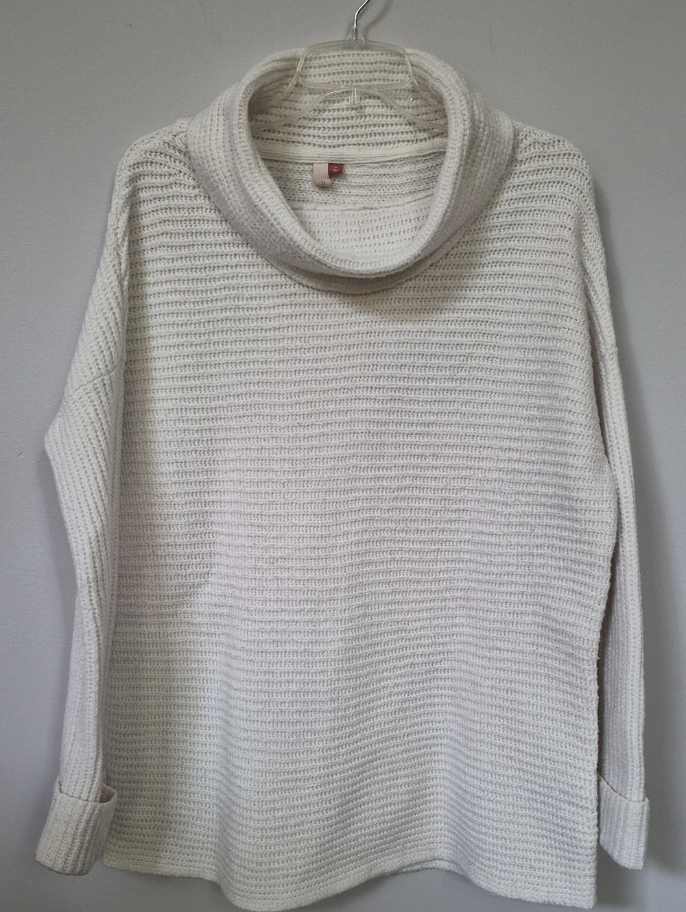 Anthropologie Pilcro Cream Cowl Neck Sweater Womens S Oversized Rib Knit Capsule